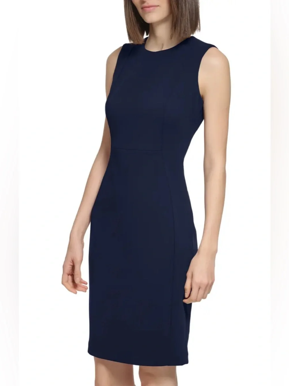 Calvin Klein Indigo Sleeveless Midi Sheath Dress - Picture 4 of 7